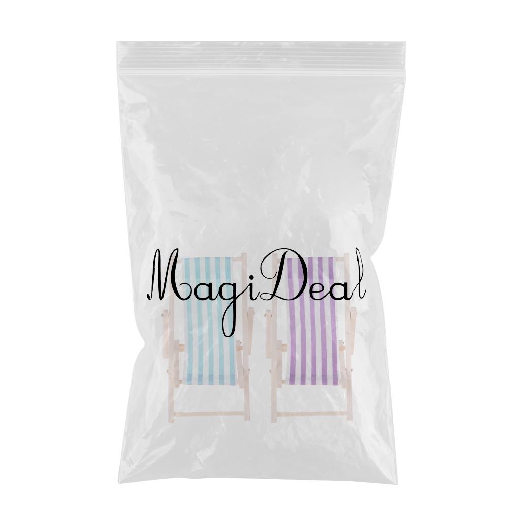 2Pcs Striped Wooden Lounge Chair 1/12 Dollhouse Miniature Furniture Set