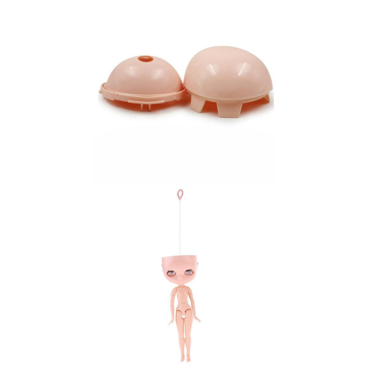 19 Joints Nude Body Parts & Head Scalp Shell Kit for 1/6 RBL Neo Blythe Doll