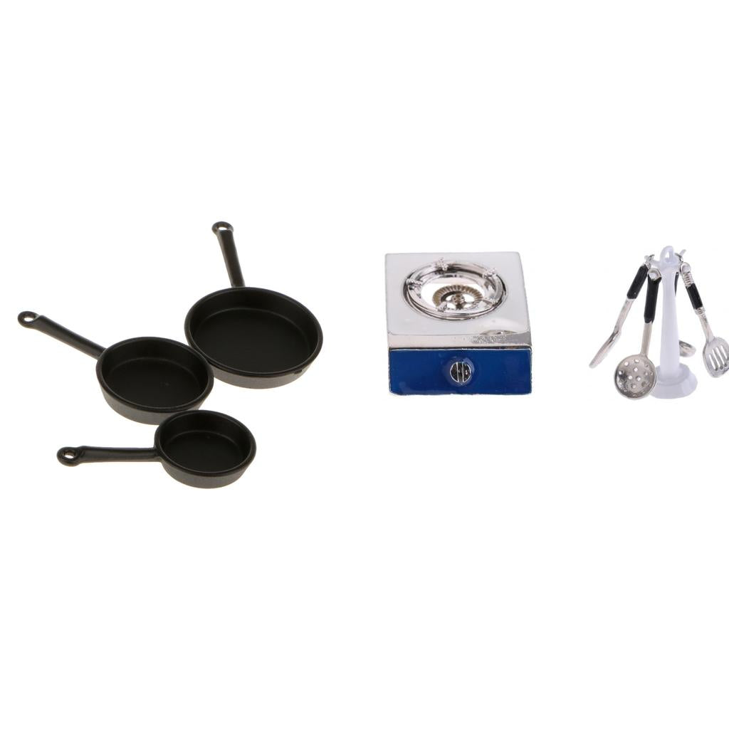 1:12 Dollhouse Miniature Kitchen Utensils Metal Cookware Furniture Accessory