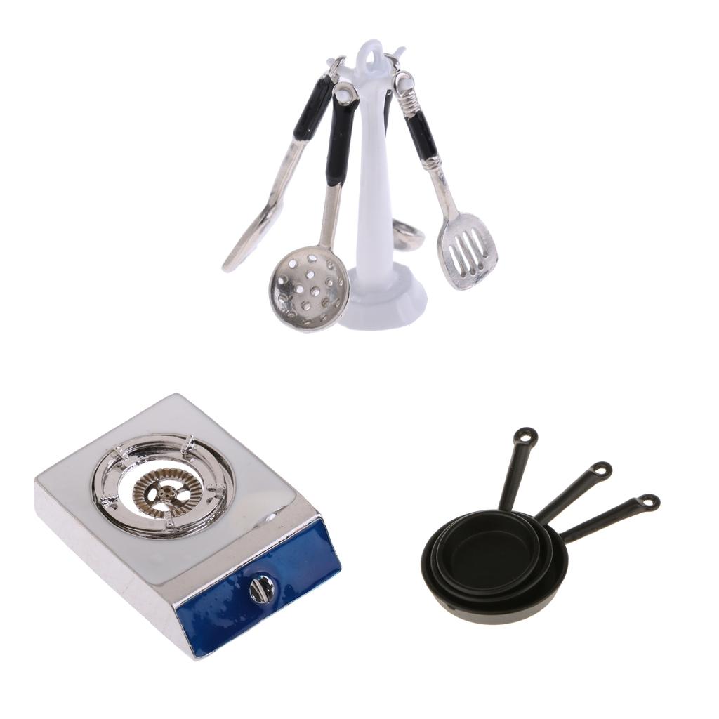 1:12 Dollhouse Miniature Kitchen Utensils Metal Cookware Furniture Accessory