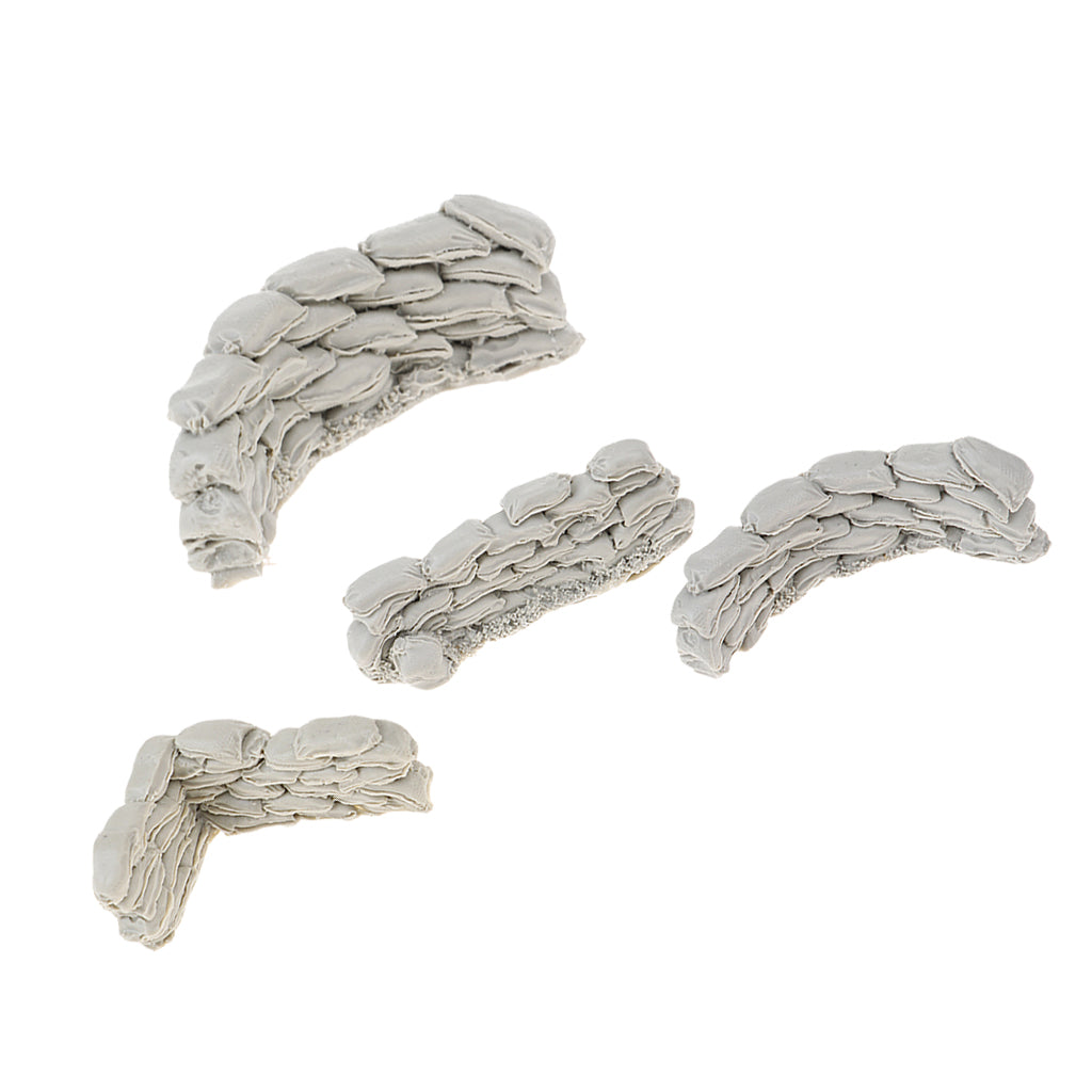 4Pcs 1/35 Resin Soldier Scenario Accessories Sandbag Walls Combination Kit