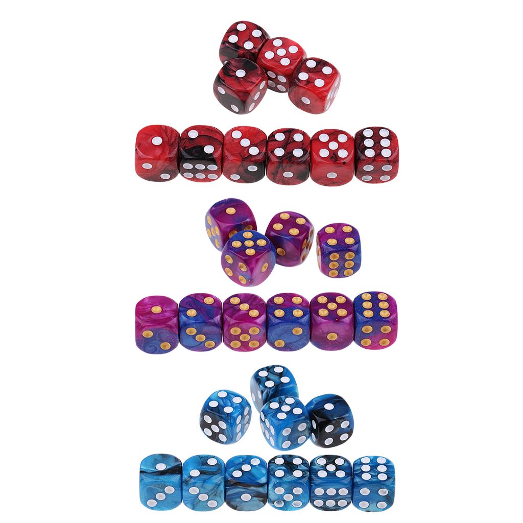 30x Six Sided D6 Dice Dotted Die Square For Dungeons and Dragons Props Gift