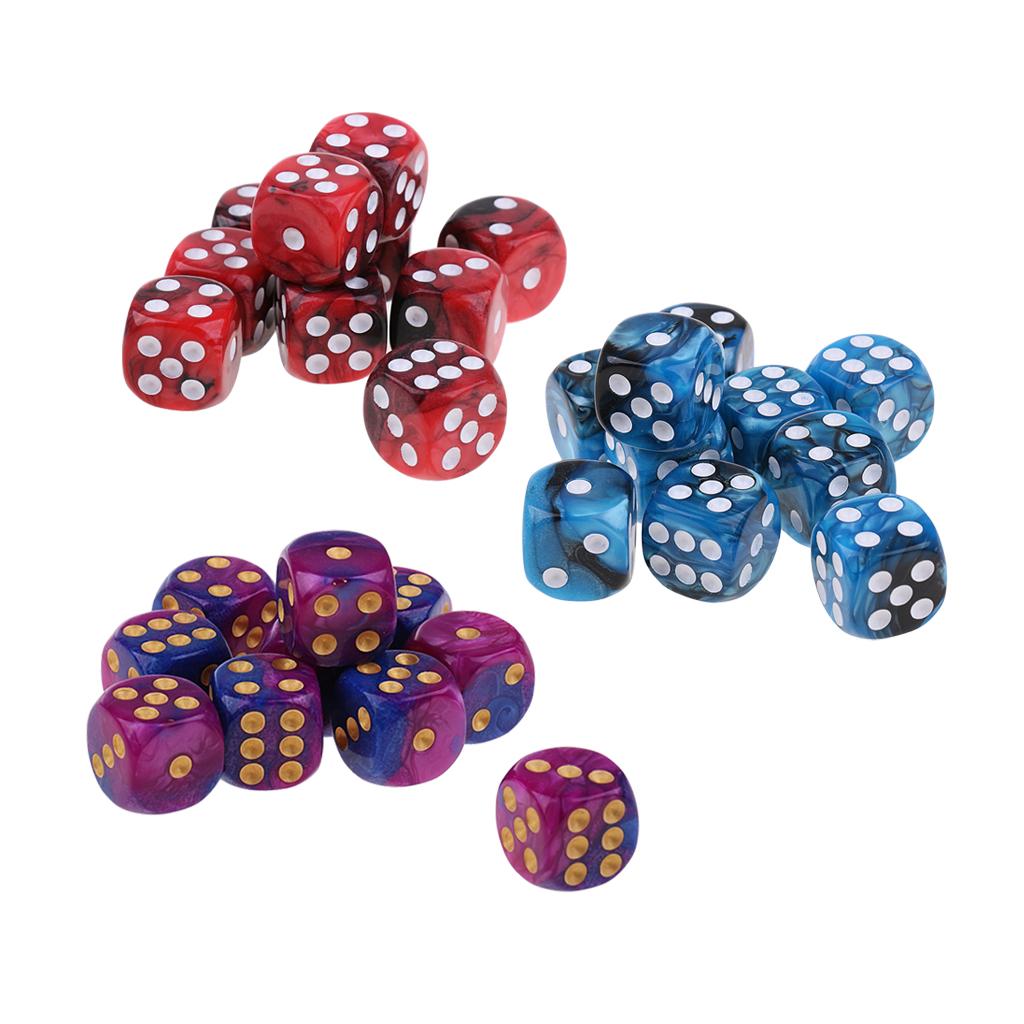 30x Six Sided D6 Dice Dotted Die Square For Dungeons and Dragons Props Gift
