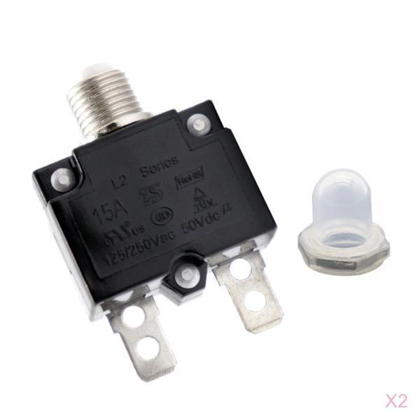 2pcs 15A Circuit Breaker Overload Protector Switch Fuse Resettable 125/250V