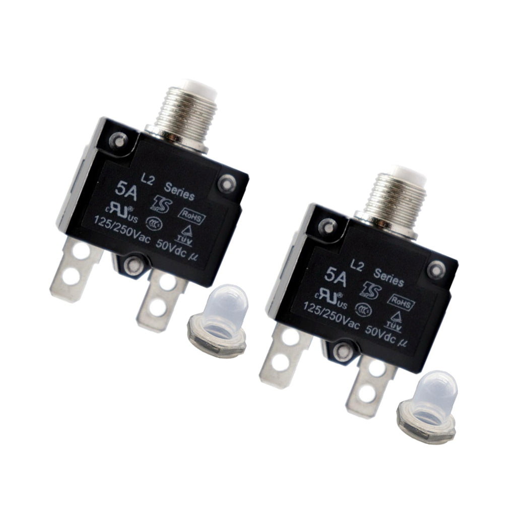2pcs 5A Circuit Breaker Overload Protector Switch Fuse Resettable 125/250V