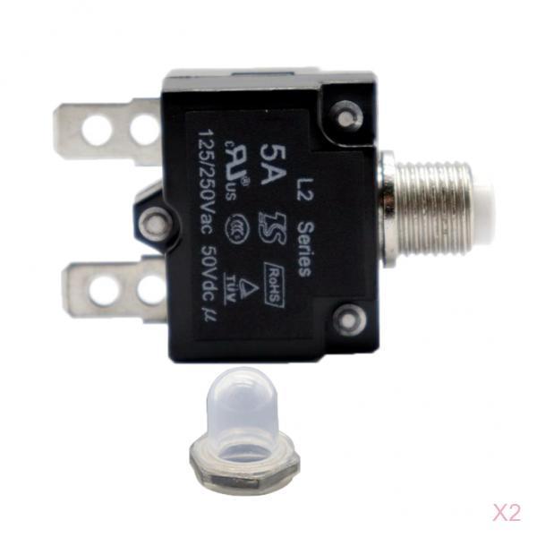 2pcs 5A Circuit Breaker Overload Protector Switch Fuse Resettable 125/250V