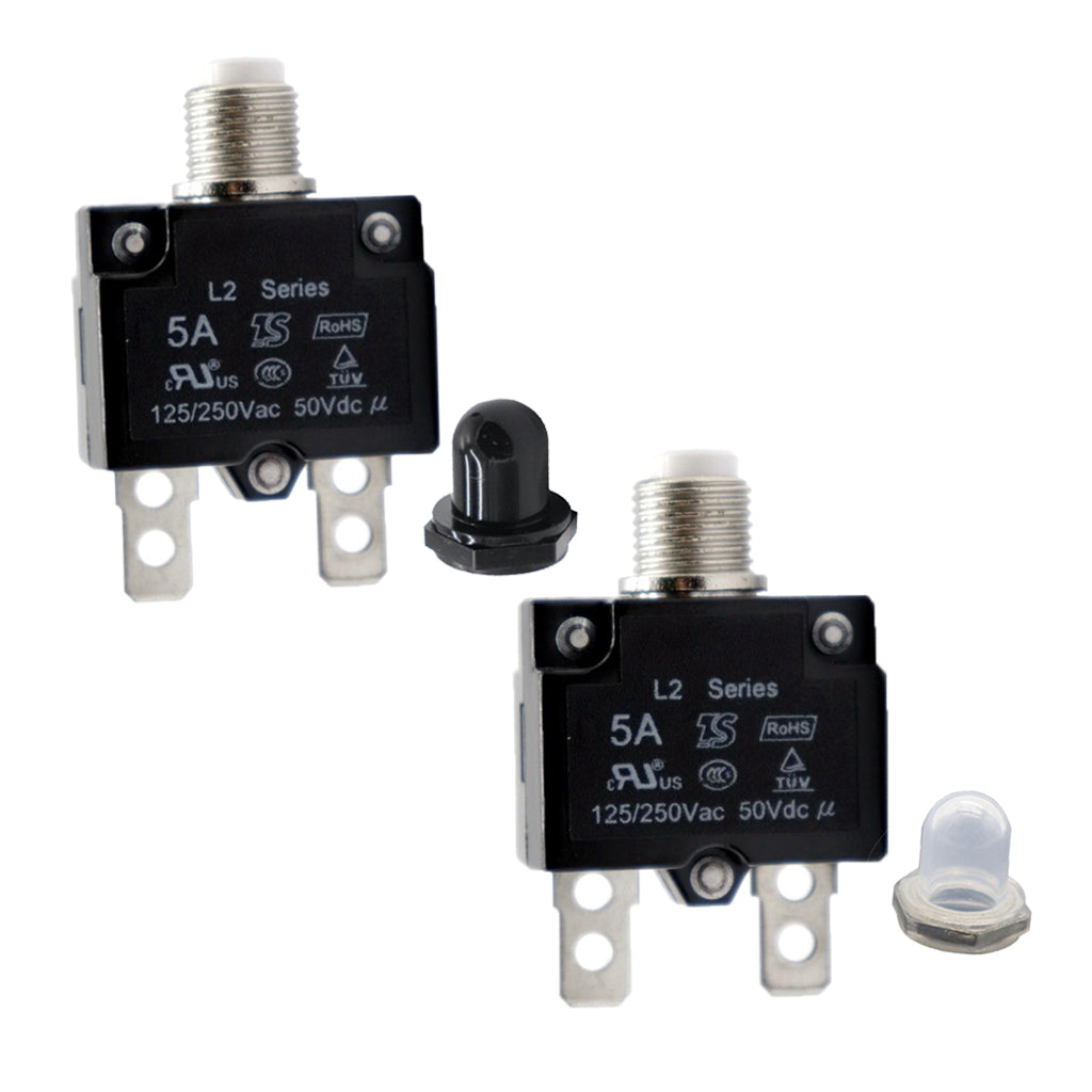 2pcs 5Amp Circuit Breaker Overload Protector Switch Fuse Resettable 125/250V