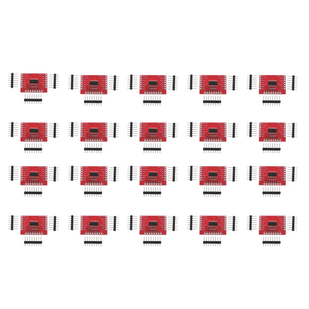 20 Pieces 74HC595 8-Bit Shift Register DIP-16 IC Breakout PCB Board