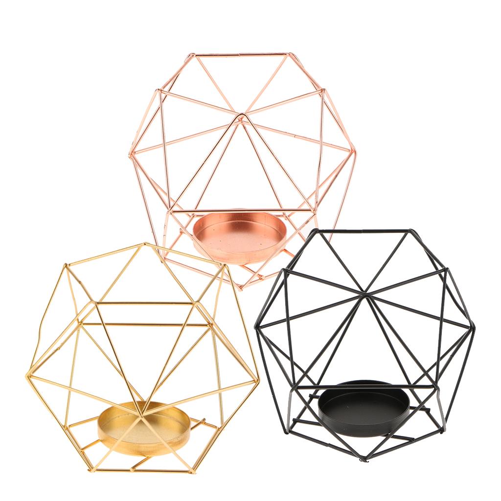 3D Geometric Wedding Geometric Candlestick Candle Tea Light Holder 3-set