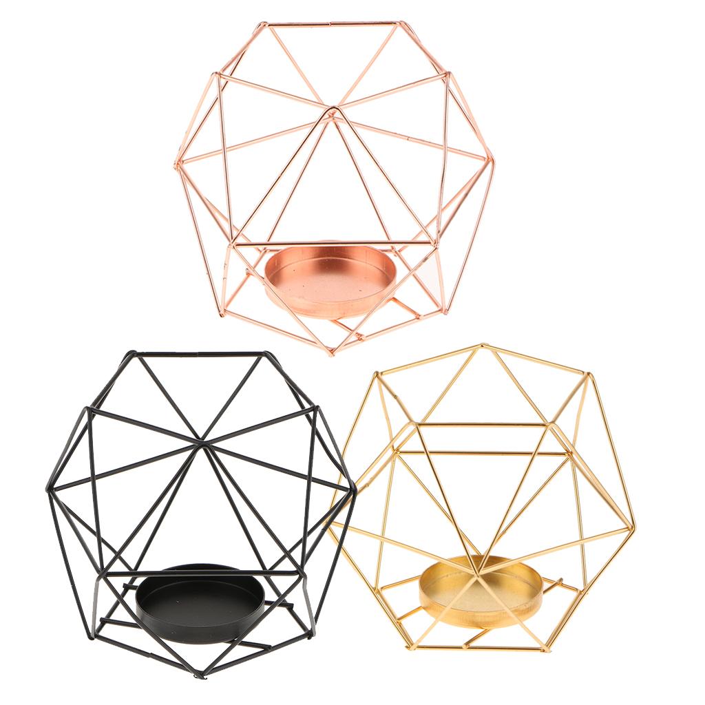 3D Geometric Wedding Geometric Candlestick Candle Tea Light Holder 3-set
