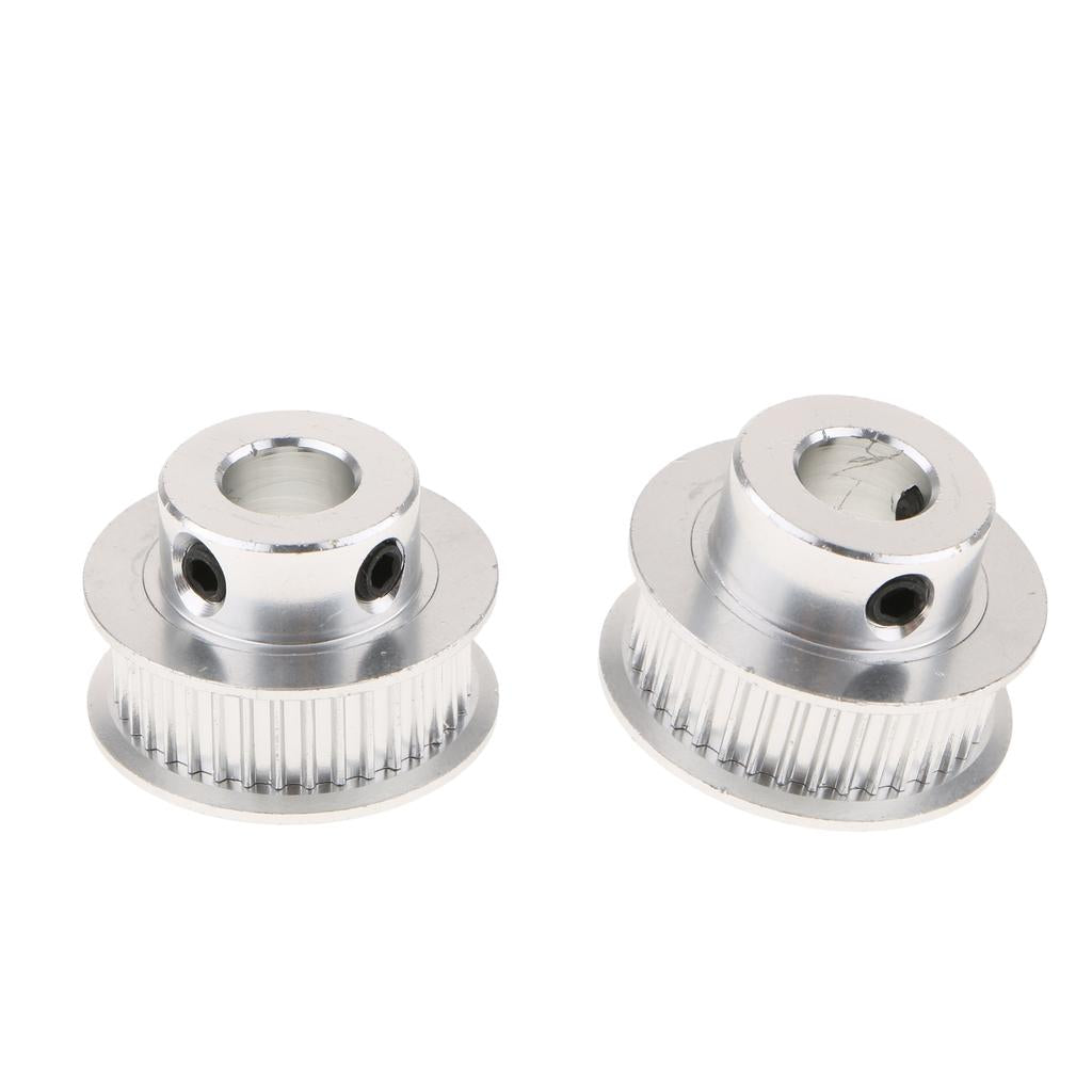 2 Pieces Aluminum Alloy 3D Printer GT2 Timing Belt Pulley 36 Teeth Bore 8mm