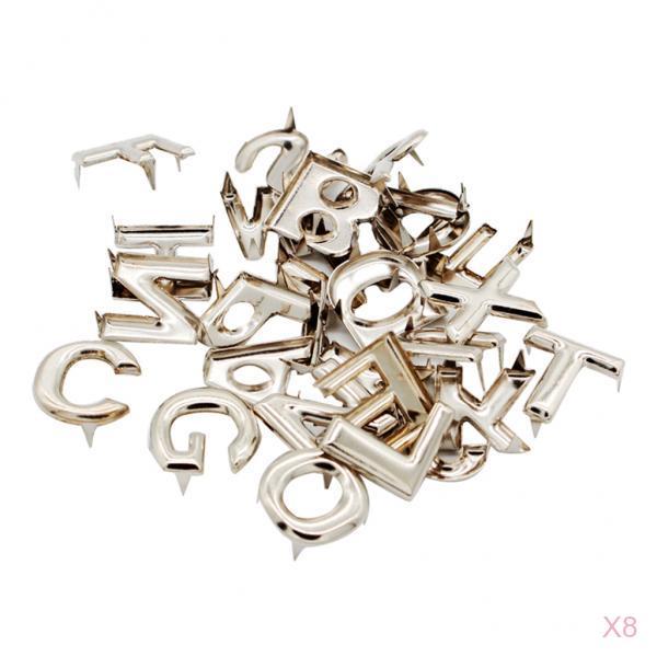 208Pcs DIY English Letter Metal Rivets Claw Stud for Bags Clothes Hats Decor