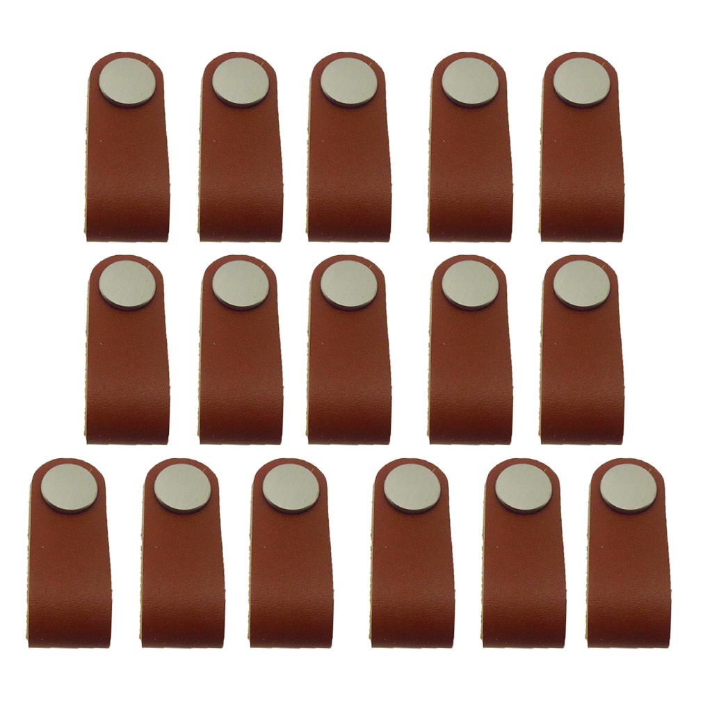 16x Handmade Leather Suitcase Handle Drawer Cabinet Leather Handle Pull Knob