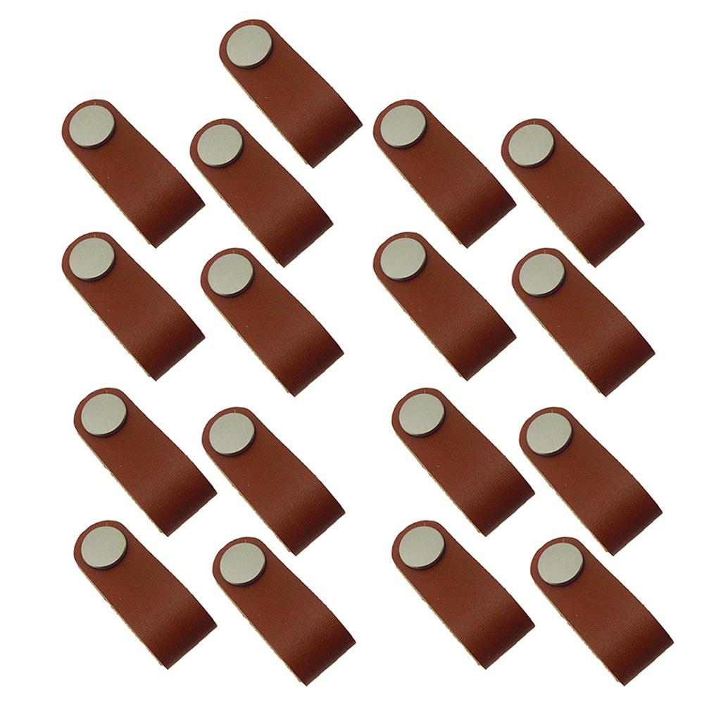 17xHandmade Leather Suitcase Handle Drawer Cabinet Leather Handle Pulls Knob