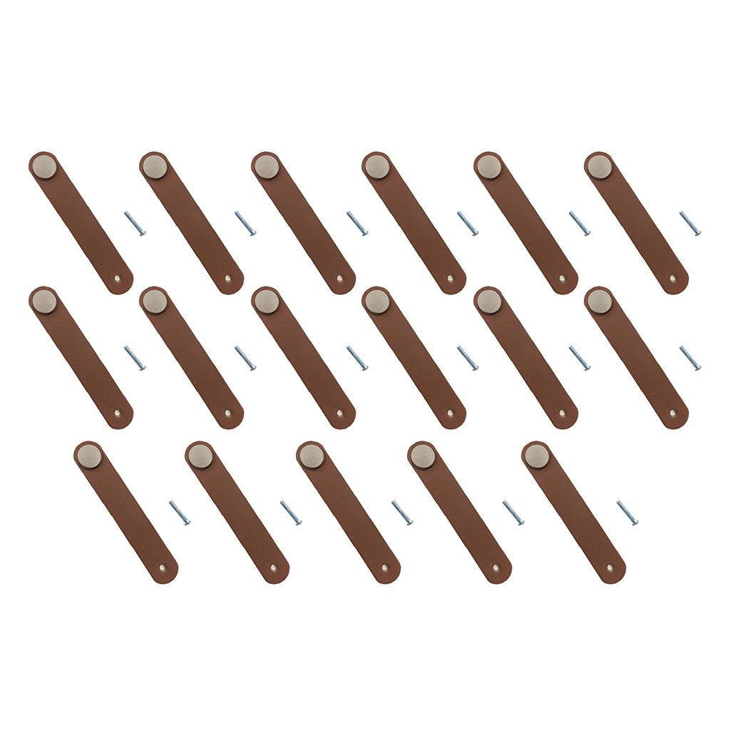 17xHandmade Leather Suitcase Handle Drawer Cabinet Leather Handle Pulls Knob