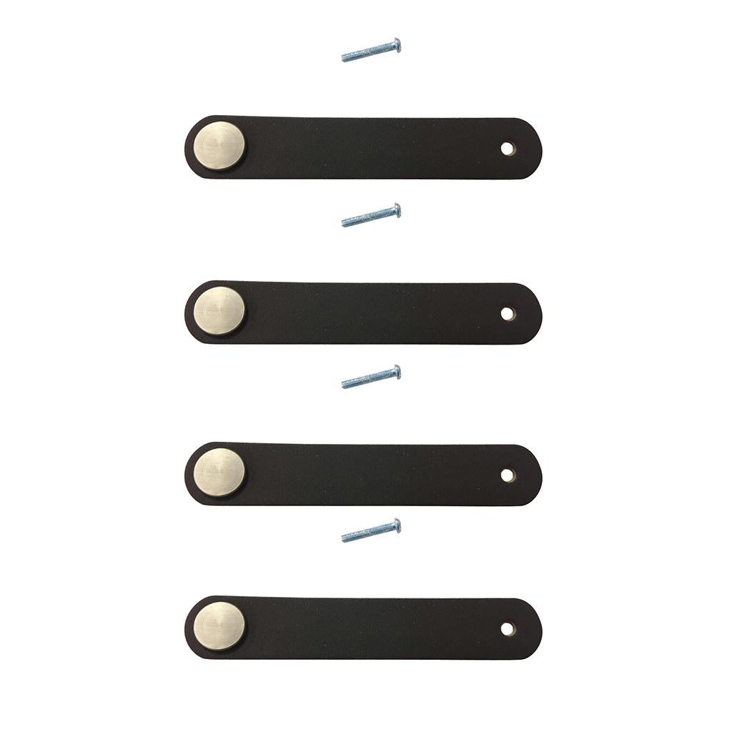 4x Handmade Leather Suitcase Handle Drawer Cabinet Leather Handle Pulls Knob