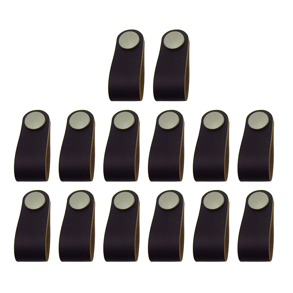 14x Handmade Leather Suitcase Handle Drawer Cabinet Leather Handle Pull Knob