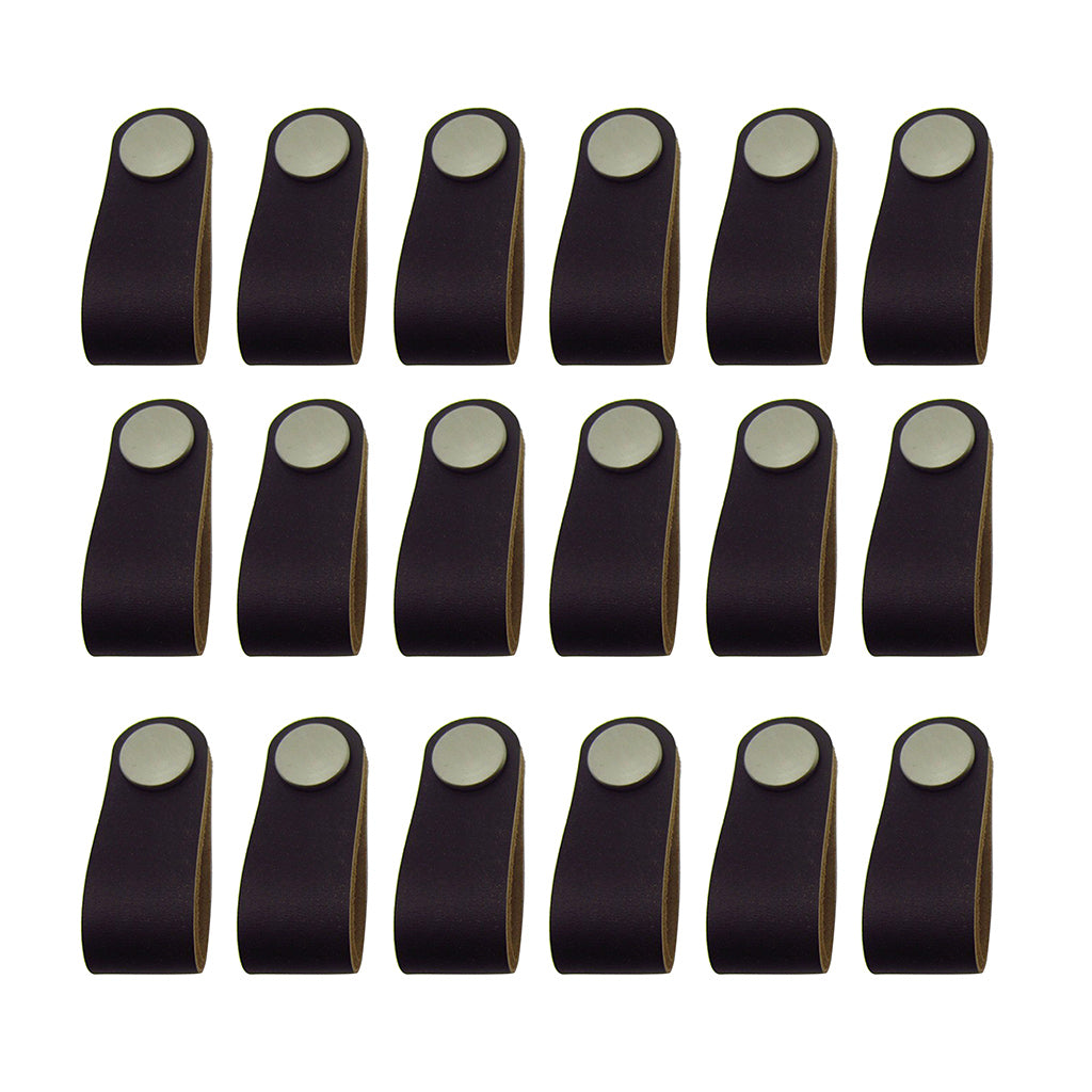 18x Handmade Leather Suitcase Handle Drawer Cabinet Leather Handle Pull Knob