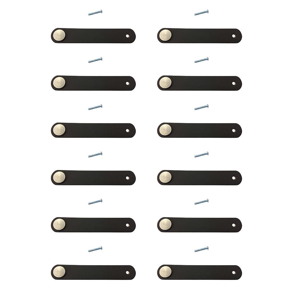 12x Handmade Leather Suitcase Handle Drawer Cabinet Leather Handle Pull Knob