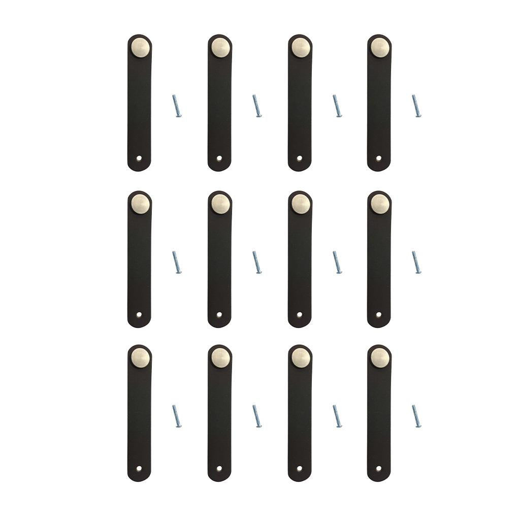 12x Handmade Leather Suitcase Handle Drawer Cabinet Leather Handle Pull Knob
