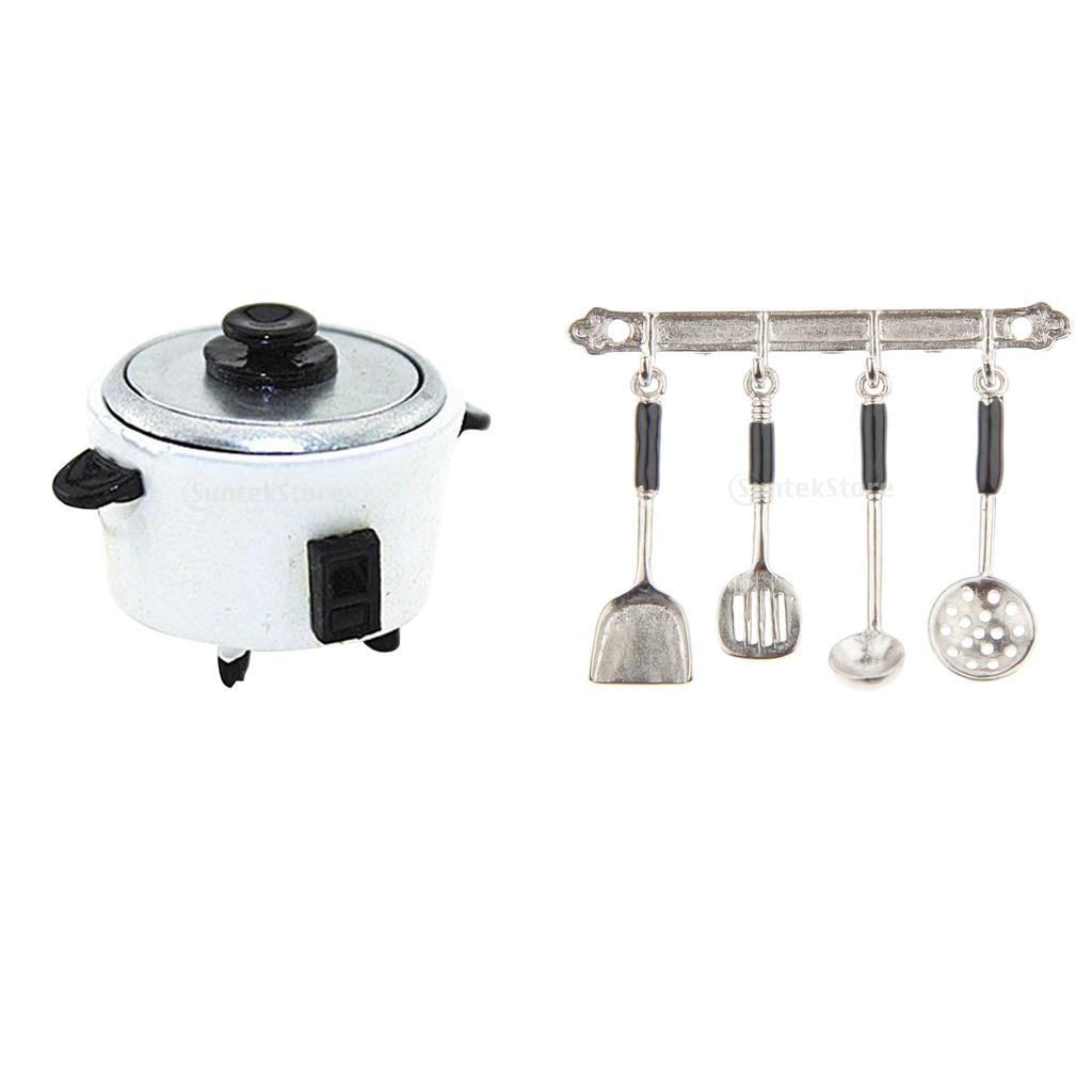 1:12 Dollhouse Miniature Kitchen Electric Cooker Metal Kitchenware Set