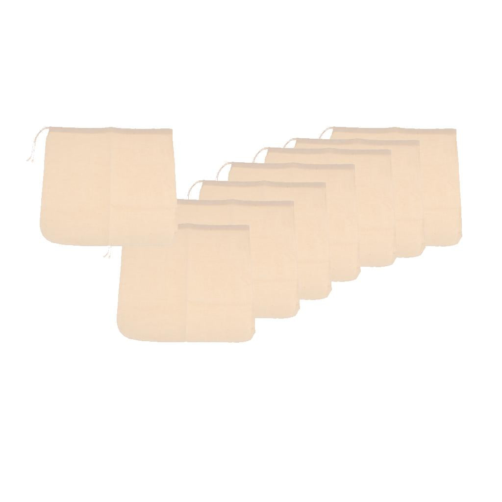 8 Pcs Milk Coffee Juice Reusable Cotton Mesh Strainer Filter Bag 30x30cm