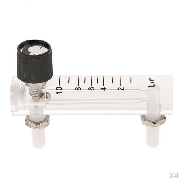 4Pcs Oxygen Flow Meter Flowmeter with Control Valve for Air 1-10LPM