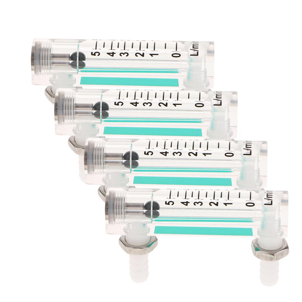 4Pcs Oxygen Flow Meter Flowmeter with Control Valve for Oxygen Air 0.5-5LPM