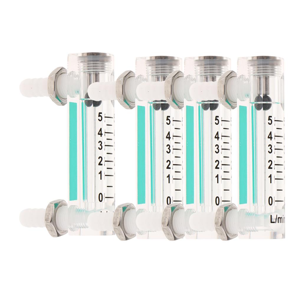 4Pcs Oxygen Flow Meter Flowmeter with Control Valve for Oxygen Air 0.5-5LPM