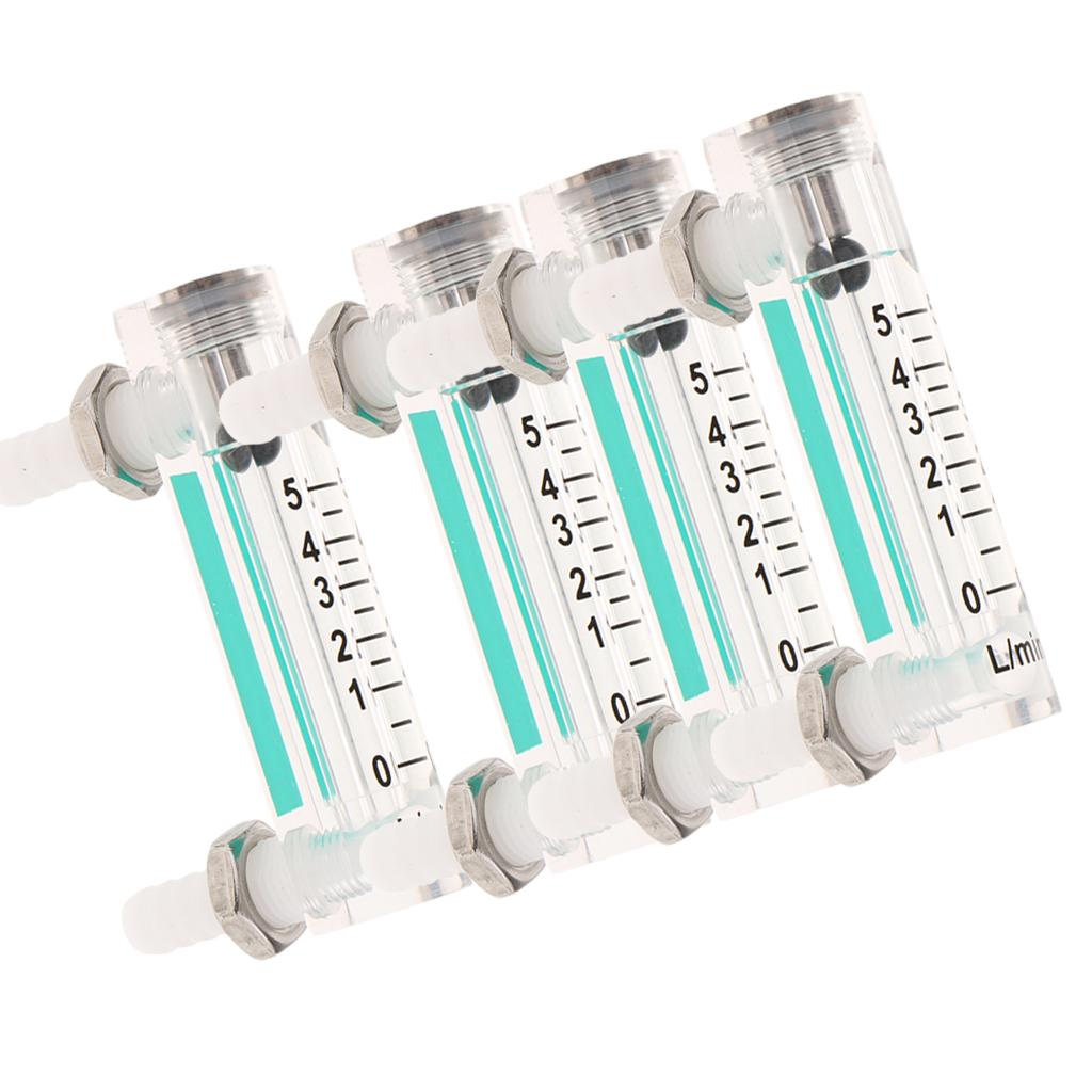 4Pcs Oxygen Flow Meter Flowmeter with Control Valve for Oxygen Air 0.5-5LPM