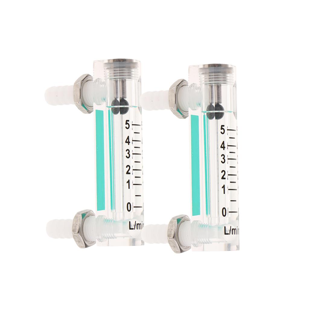 2Pcs Oxygen Flow Meter Flowmeter with Control Valve for Oxygen Air 0.5-5LPM