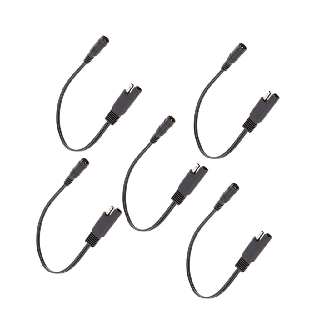 5x 10in SAE Connection to DC Coax Female Motorcycle Heat Clothing Adapter