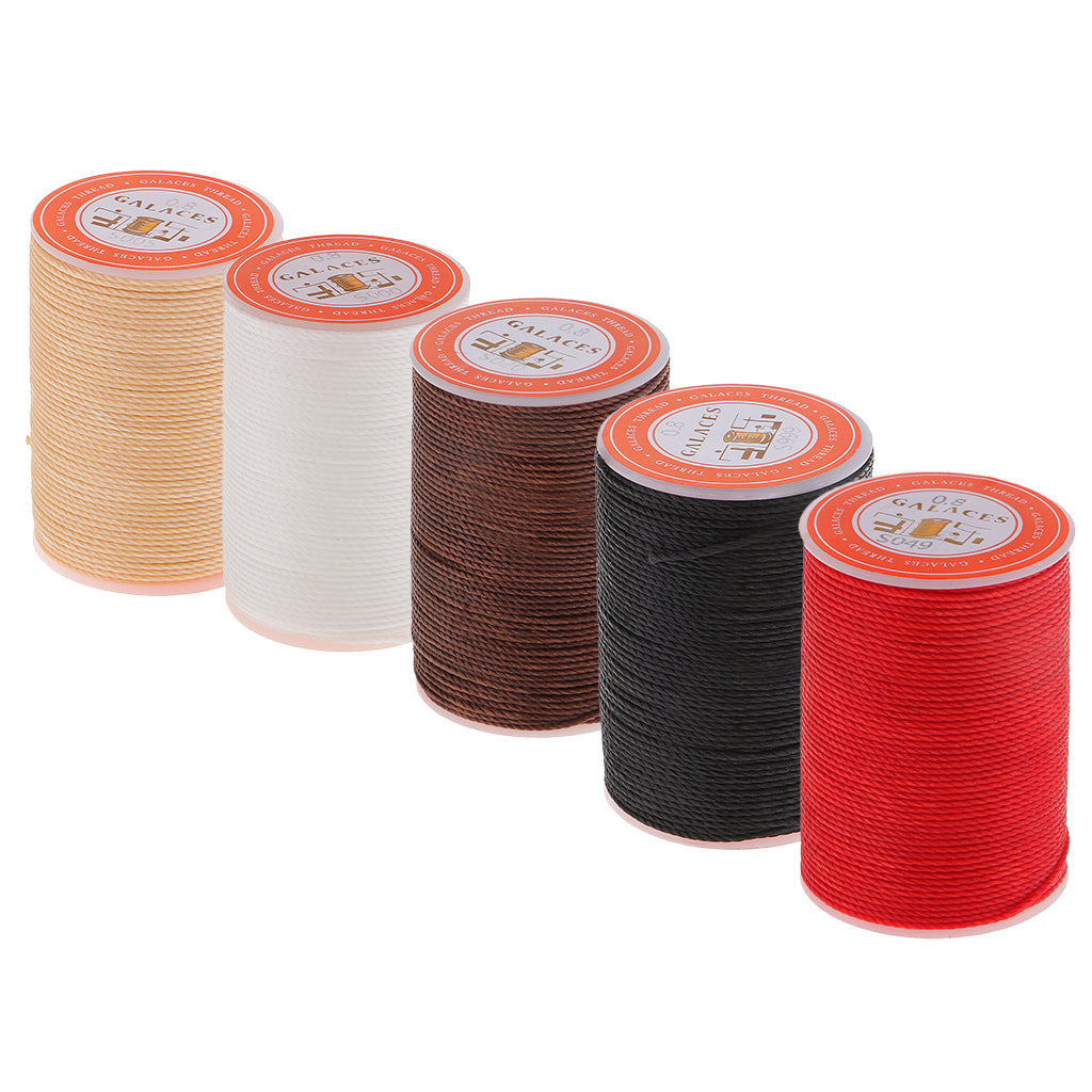 5 Rolls 0.8mm Round Polyester Waxed Thread Sewing Stitching DIY Craft