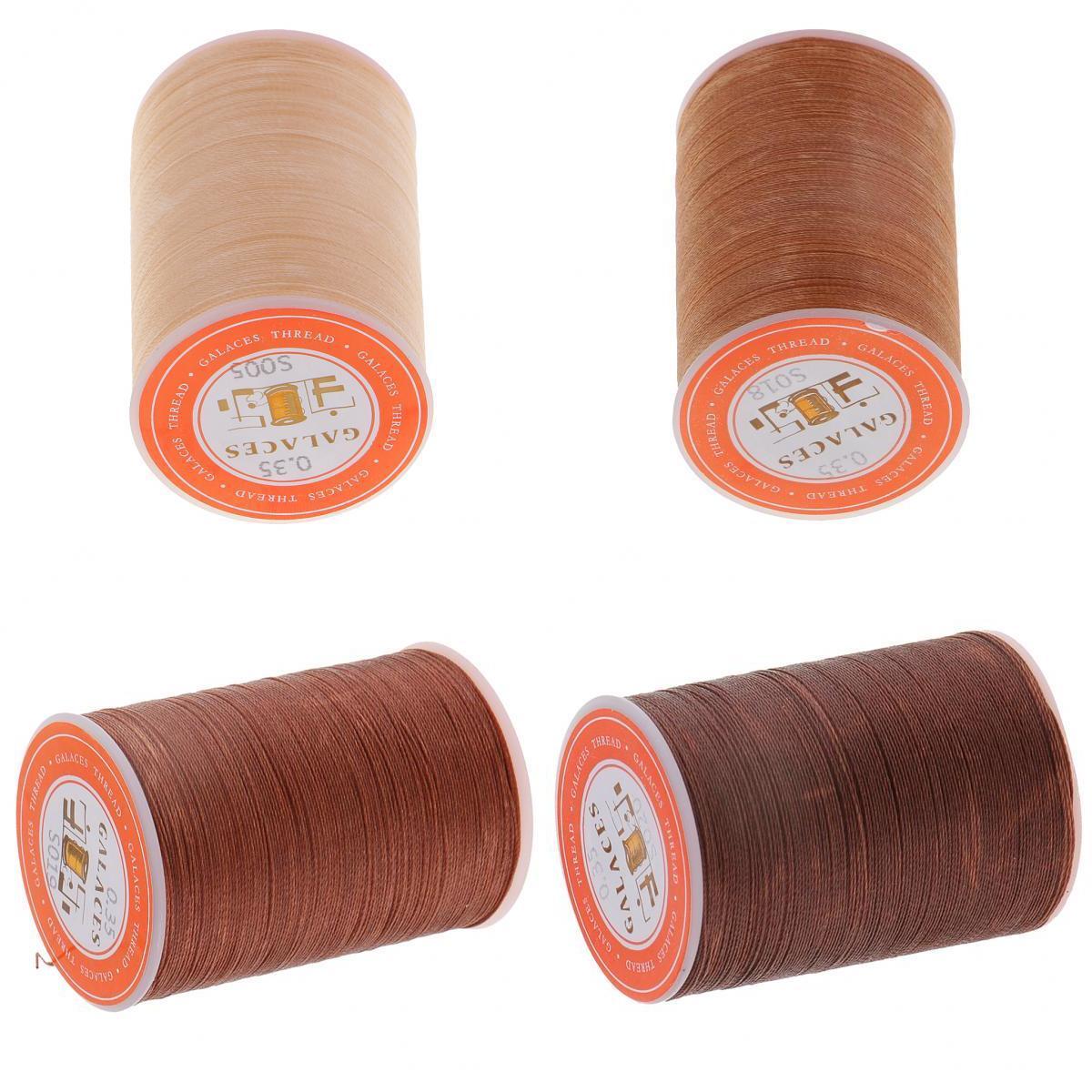 4 Rolls 300M 0.35mm Round Polyester Waxed Thread Sewing Stitching DIY Craft
