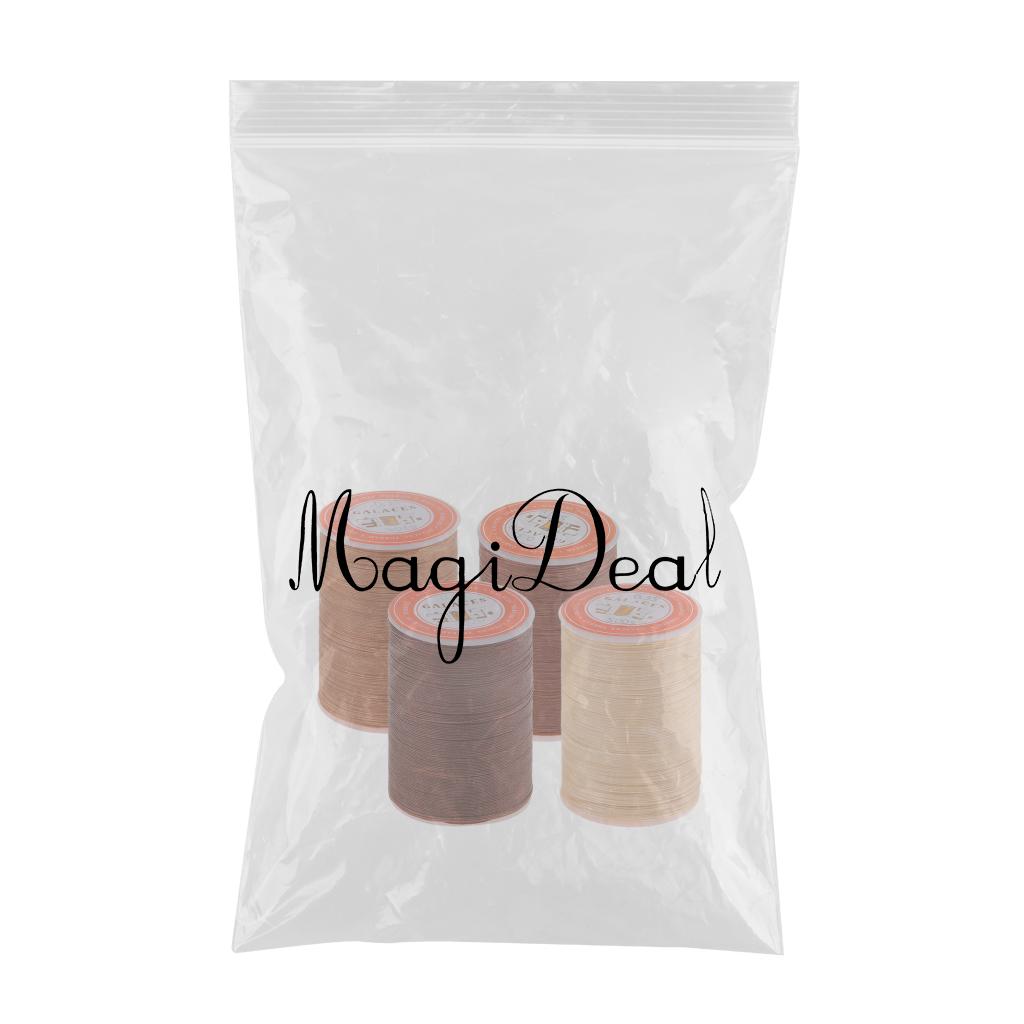 4 Rolls 300M 0.35mm Round Polyester Waxed Thread Sewing Stitching DIY Craft