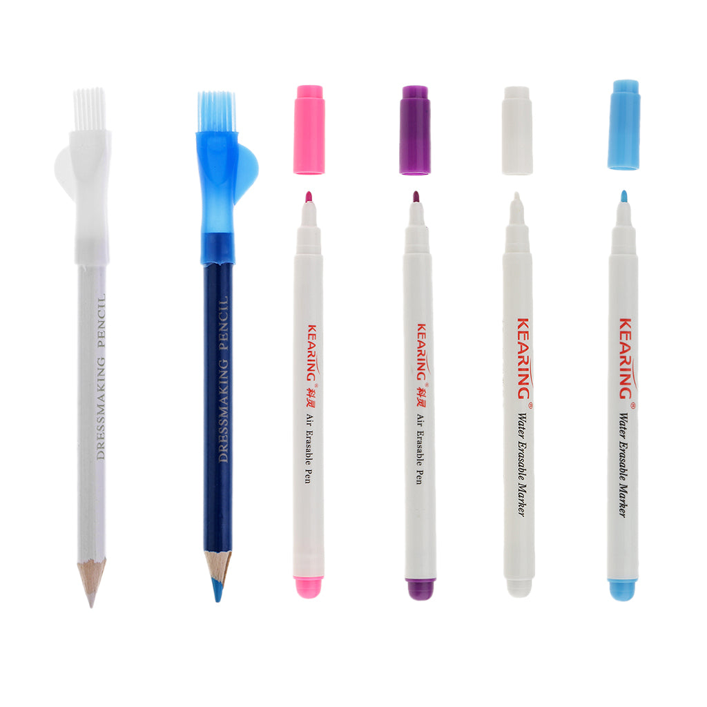 6pcs Tailor Chalk Pen Pencil + Air Water Erasable Pen for Sewing Dressmaking
