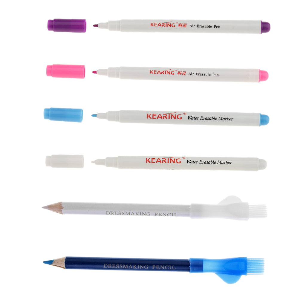 6pcs Tailor Chalk Pen Pencil + Air Water Erasable Pen for Sewing Dressmaking