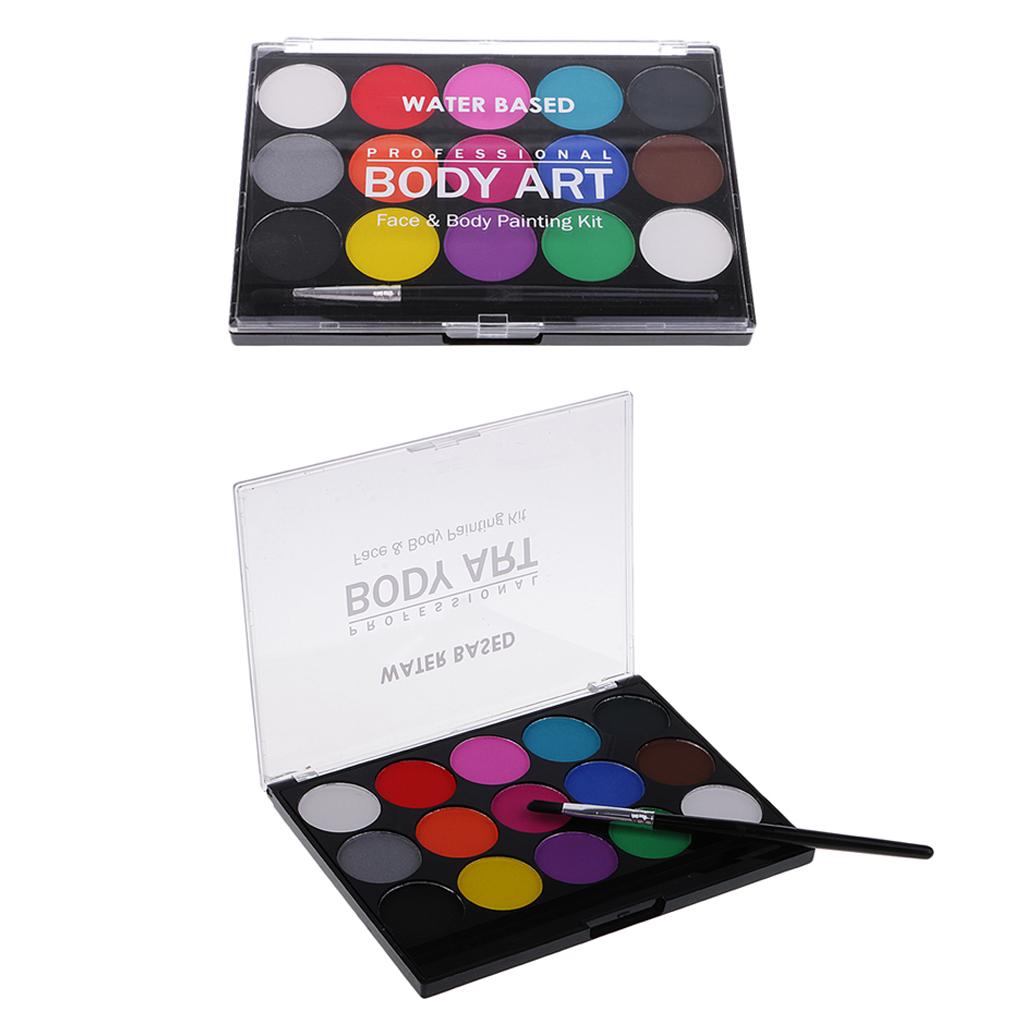 2 Set 15 Colors Non-toxic Face & Body Paint Painting Make Up Fancy Party Kit