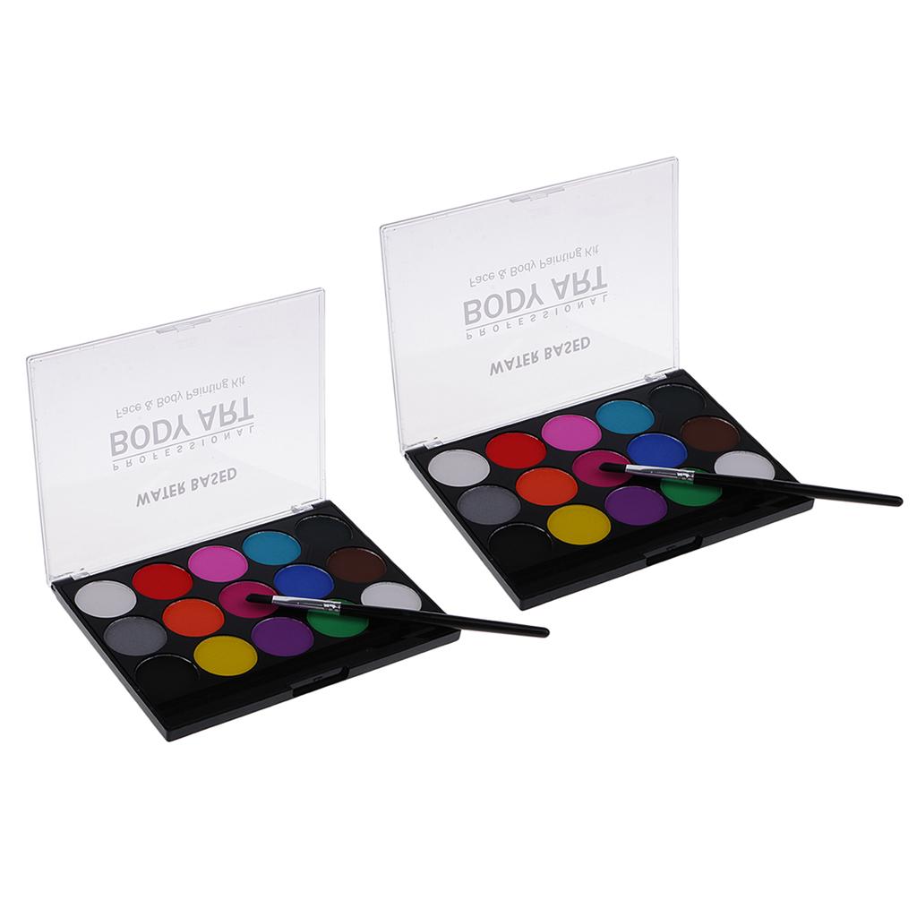 2 Set 15 Colors Non-toxic Face & Body Paint Painting Make Up Fancy Party Kit