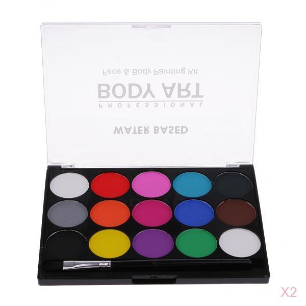 2 Set 15 Colors Non-toxic Face & Body Paint Painting Make Up Fancy Party Kit