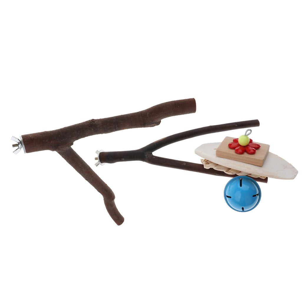 2x Parrot Wood Fork Stand Toy Bird African Greys,Macaws Branch Perches 1&3#
