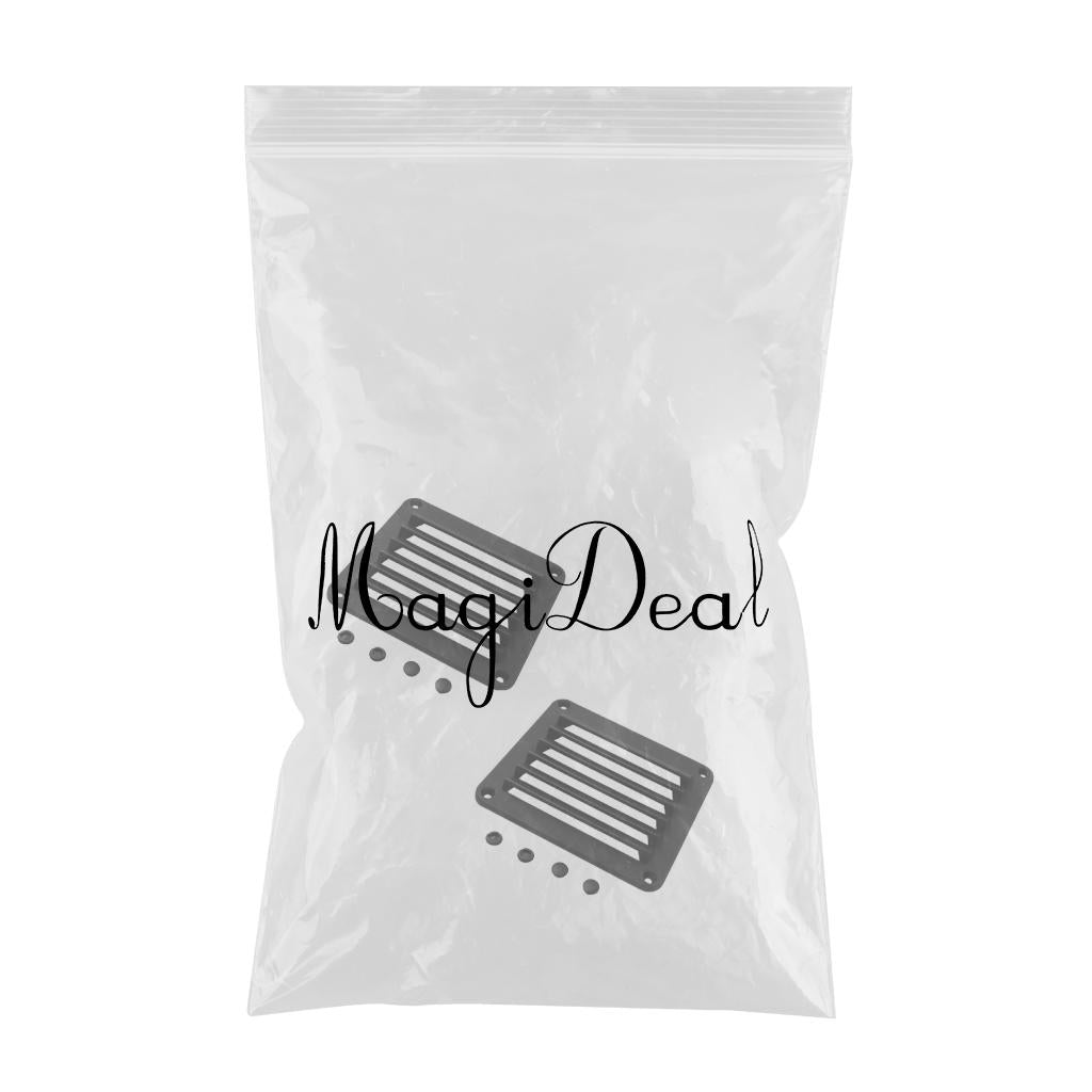 2 Pieces Black ABS Louvered Plastic Vent 5-1/2 x 4-7/8" for Boat"