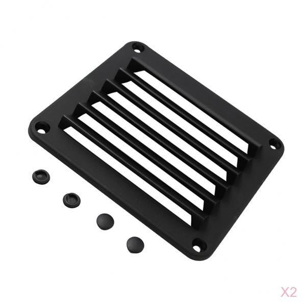 2 Pieces Black ABS Louvered Plastic Vent 5-1/2 x 4-7/8" for Boat"