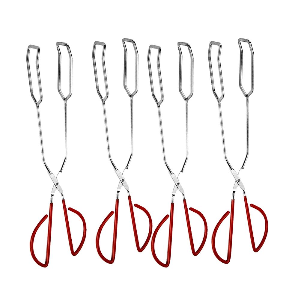 4Pcs Stainless Steel BBQ Barbecue Scissors Tongs Kitchen Buffet Pliers