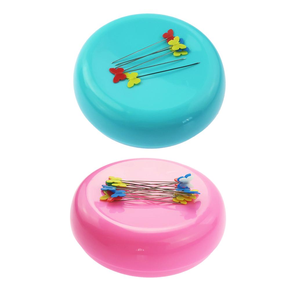 2pcs Round Magnetic Sewing Pin Holder Pincushion Pin Cushion Sewing Craft