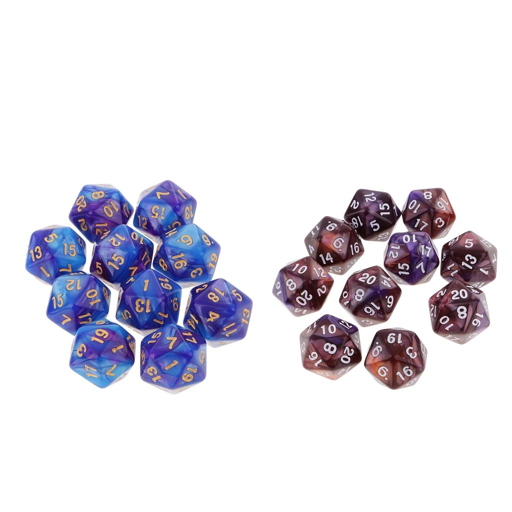 20pcs 20 Sided Dices D20 Polyhedral Dice for Dungeons and Dragons Table Game