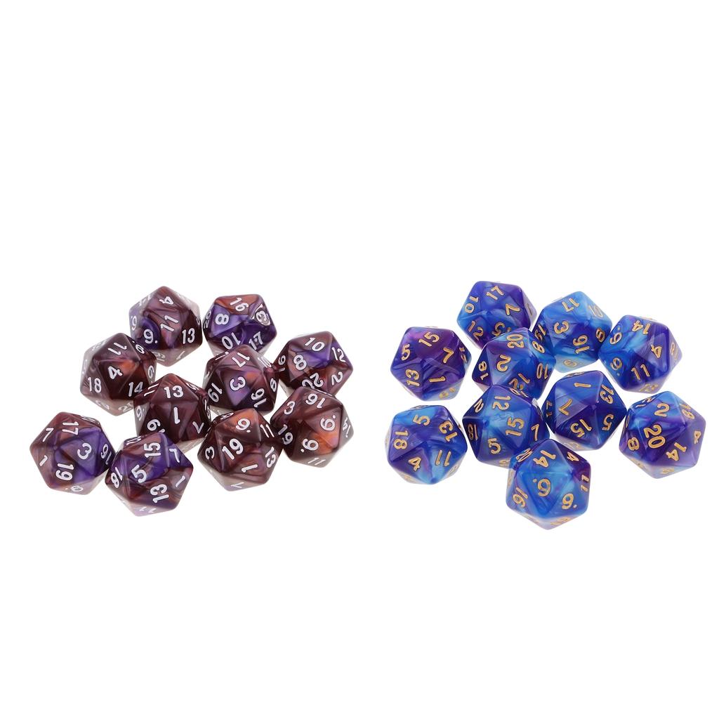 20pcs 20 Sided Dices D20 Polyhedral Dice for Dungeons and Dragons Table Game