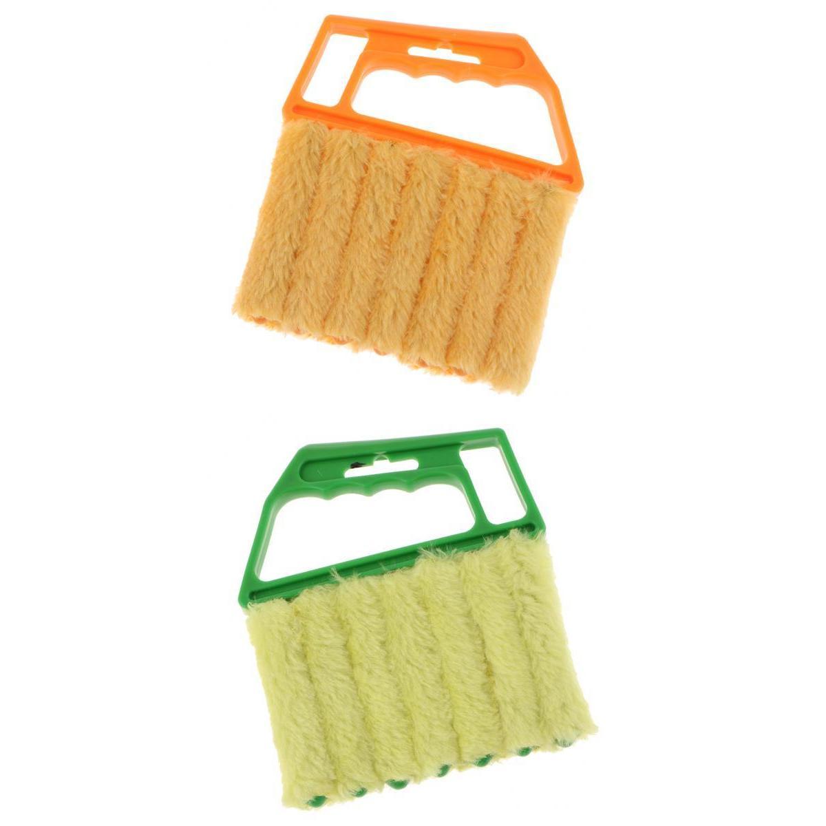 2 Pieces Shutters Window Blind Brush Dust Cleaner with 7 Slat Household Tool