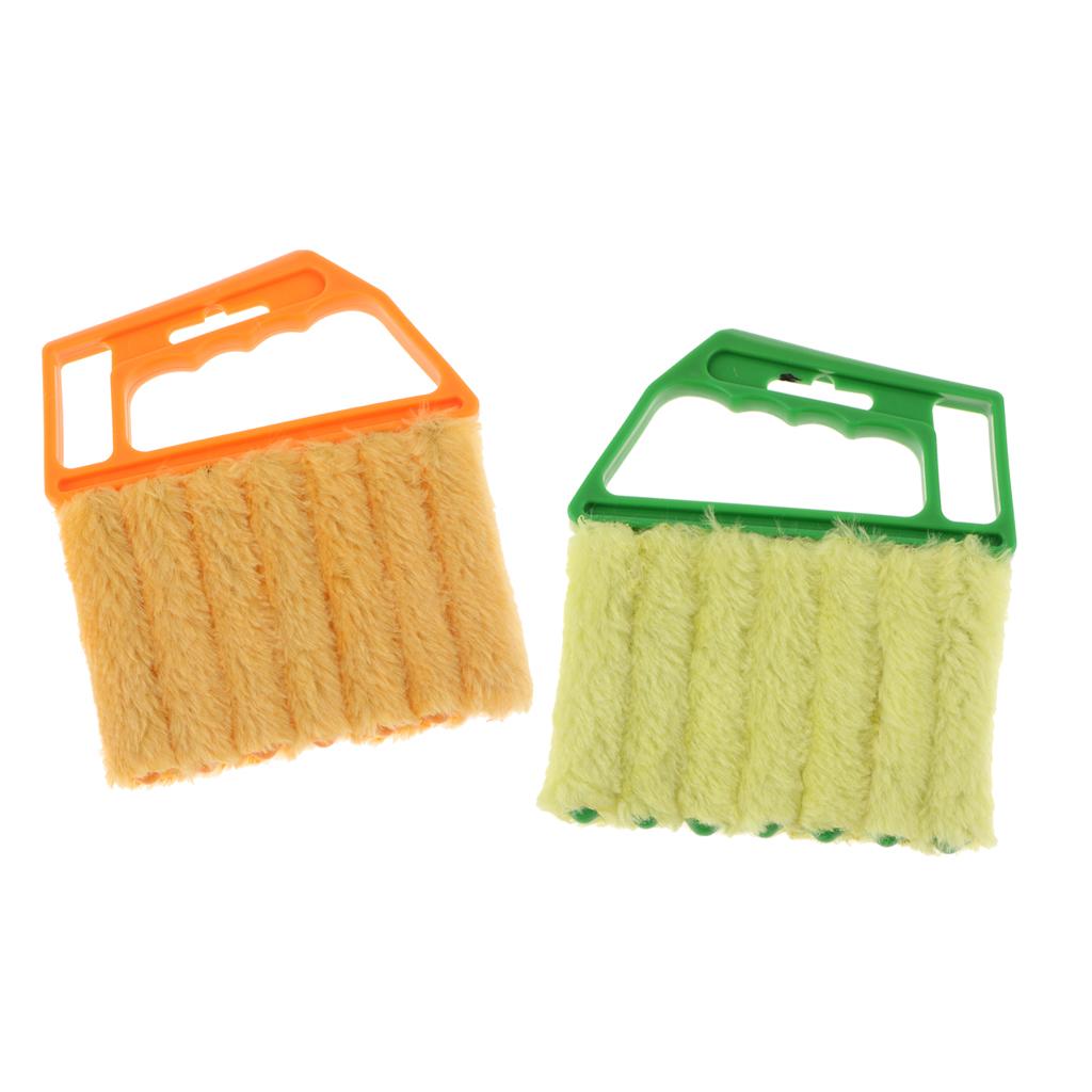2 Pieces Shutters Window Blind Brush Dust Cleaner with 7 Slat Household Tool