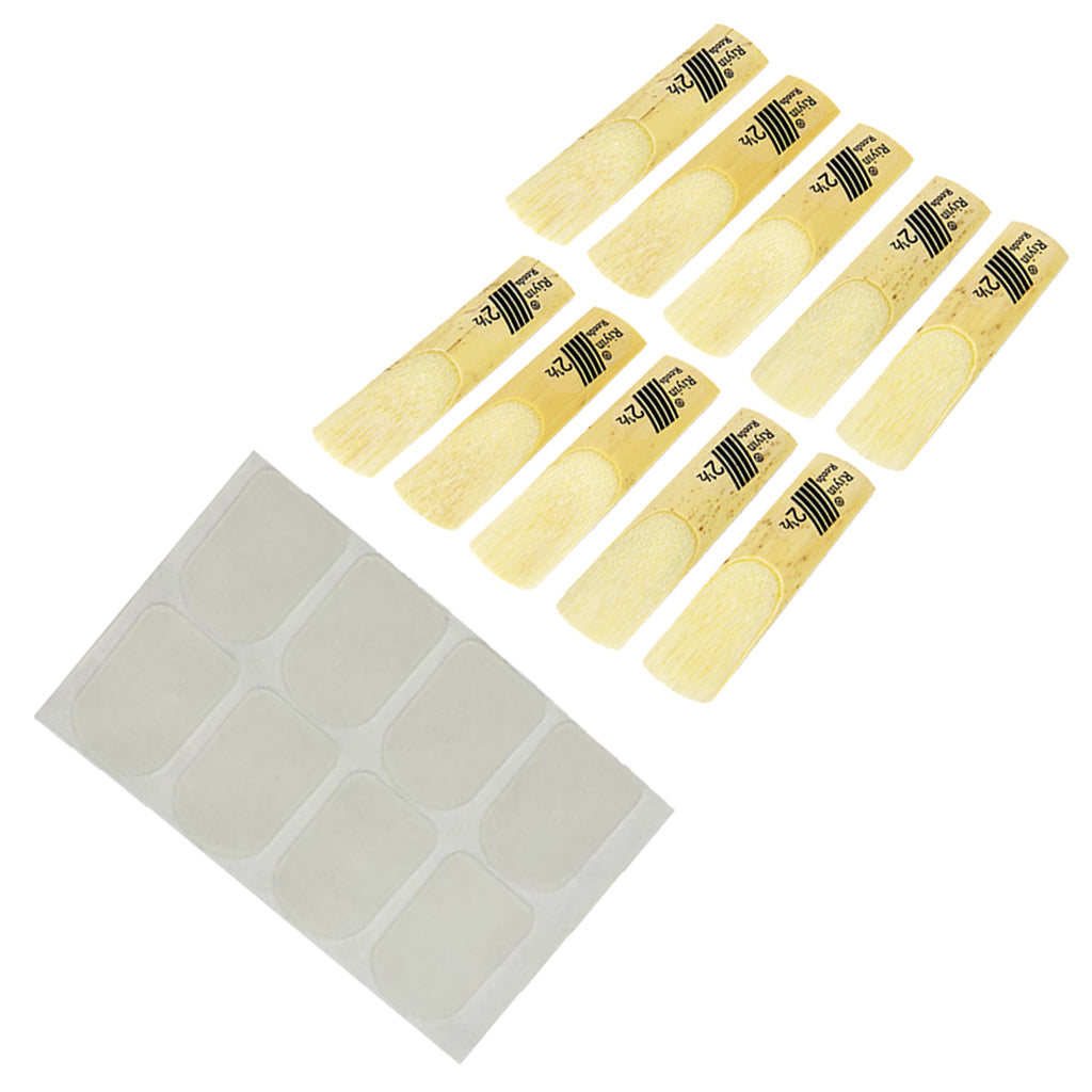8pcs 0.3mm Sax Mouthpiece Pads+10pcs bE Saxophone Reeds Strength 2.5 Reeds
